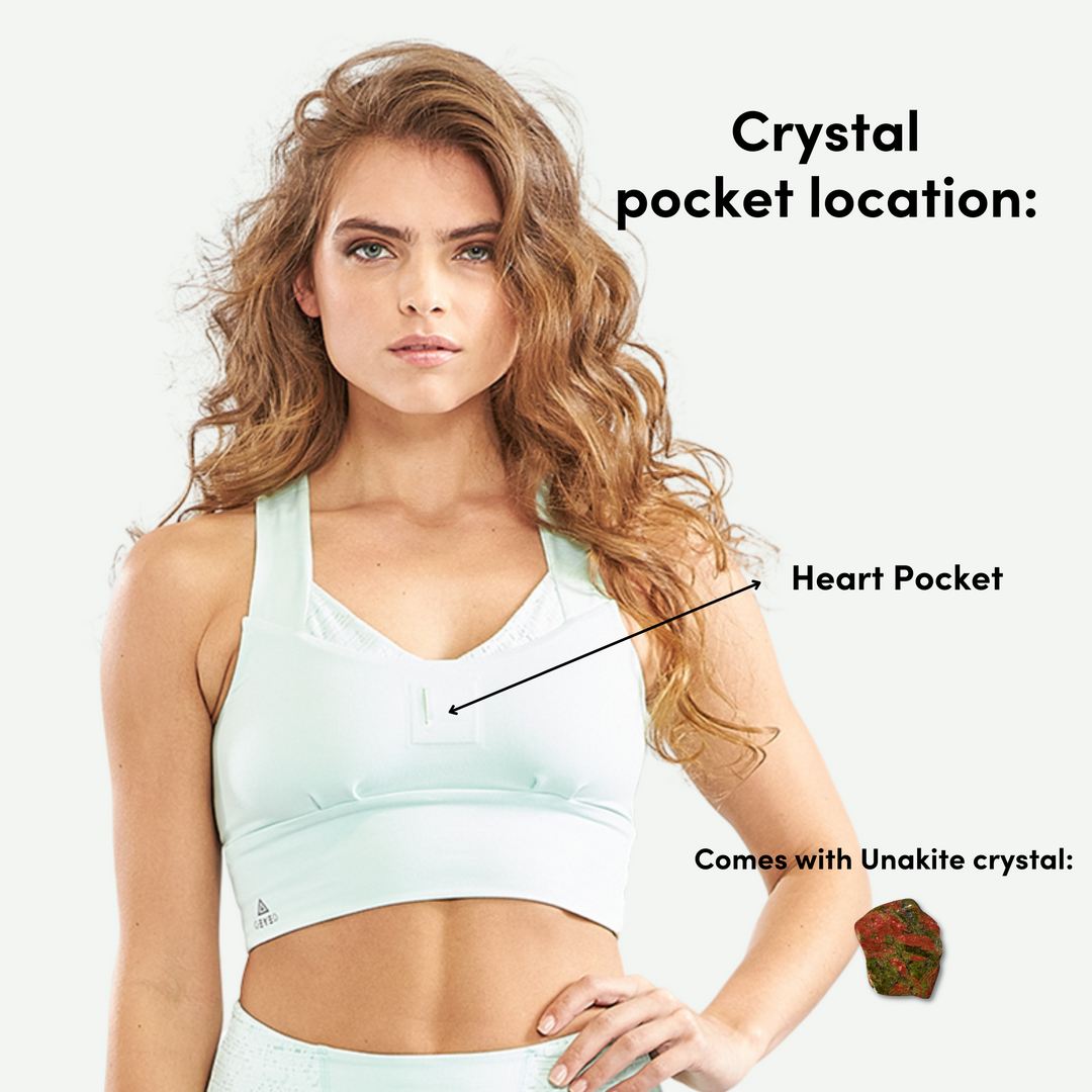 Throat Chakra Padded Sports Bra buy